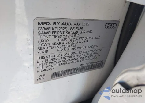 2023 Audi Q3 Premium Plus 45 Tfsi S Line Quattro Tiptronic from USA, damaged, VIN WA1EECF37P1078249